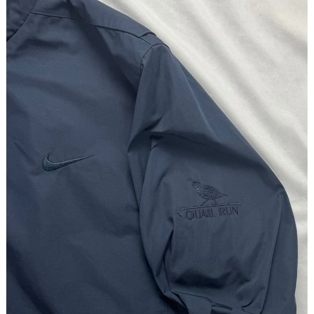 Nike Golf Mens Navy Blue Full Zip Golf Jacket Quail Run Logo Large